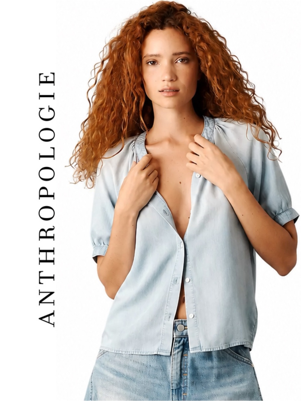 Anthropologie Cloth & Stone Short-Sleeve Buttondown Shirt